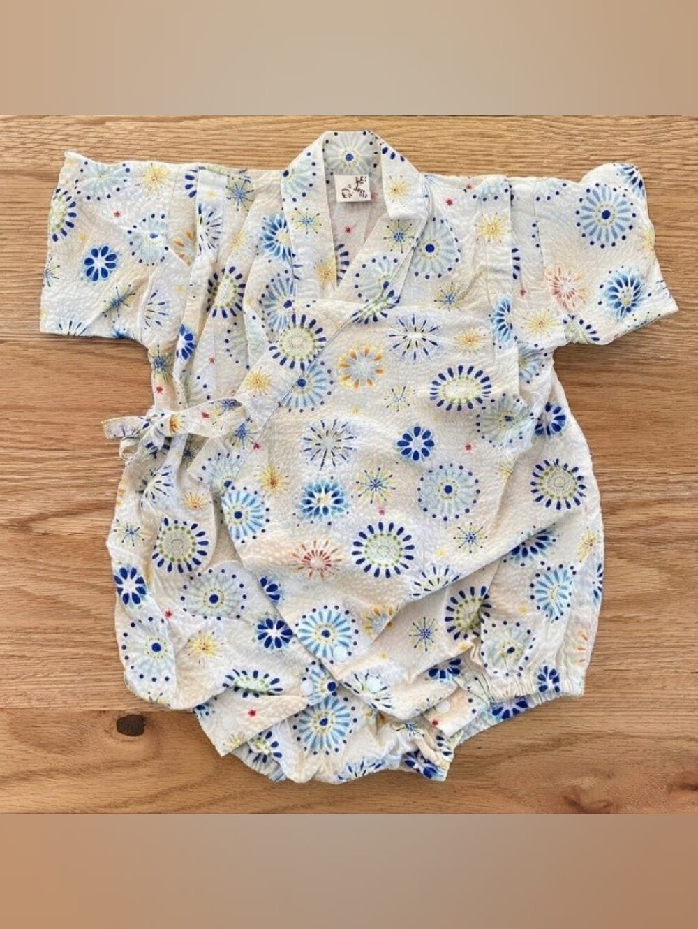 Japanese Baby Jinbei Romper 70 cm 6-9M 100% Cotton Floral Firework Print